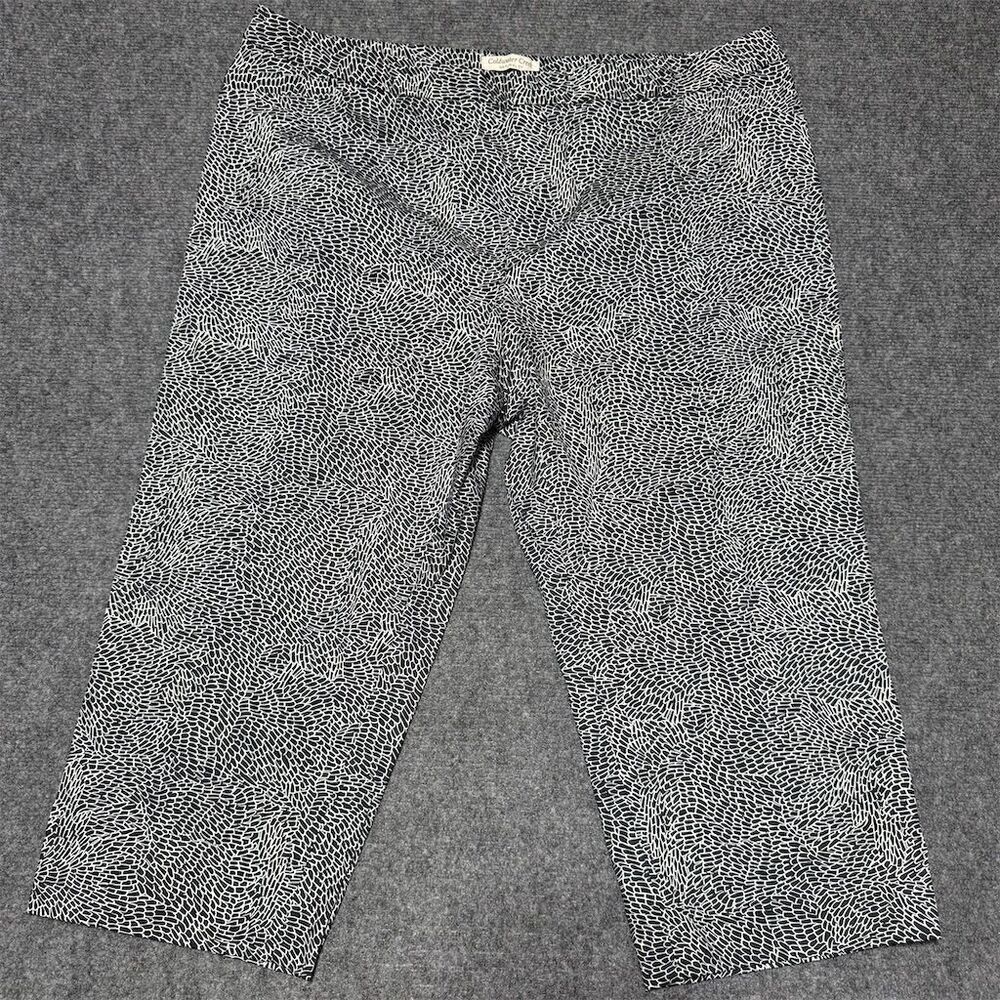 Coldwater Creek Women's Geometric Capri Pants Black Size 18